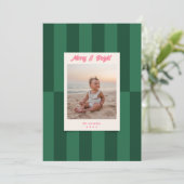 Cartes Pour Fêtes Annuelles Joyeux et vert éclatant Noël (Debout devant)