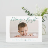 Cartes Pour Fêtes Annuelles Joyeux et vert vif photo (Debout devant)