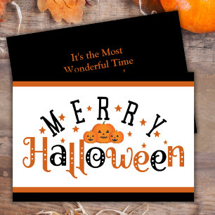 Cartes Pour Fêtes Annuelles Joyeux Festif Orange Et Noir Halloween Personnalis