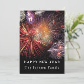 Cartes Pour Fêtes Annuelles Joyeux feu d'artifice du Nouvel An ou fête en tout (Debout devant)