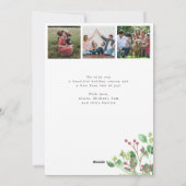 Cartes Pour Fêtes Annuelles Joyeux feuillage de baies de Noël sainte multiphot (Dos)