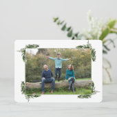 Cartes Pour Fêtes Annuelles Joyeux feuillage vert du Nouvel An (Debout devant)