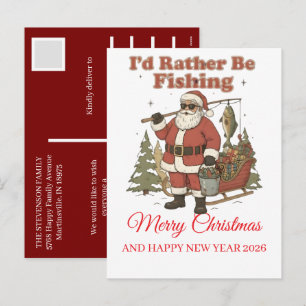 Cartes Pour Fêtes Annuelles Joyeux Fishmas Drôle de Père Noël Pêche Photo de v