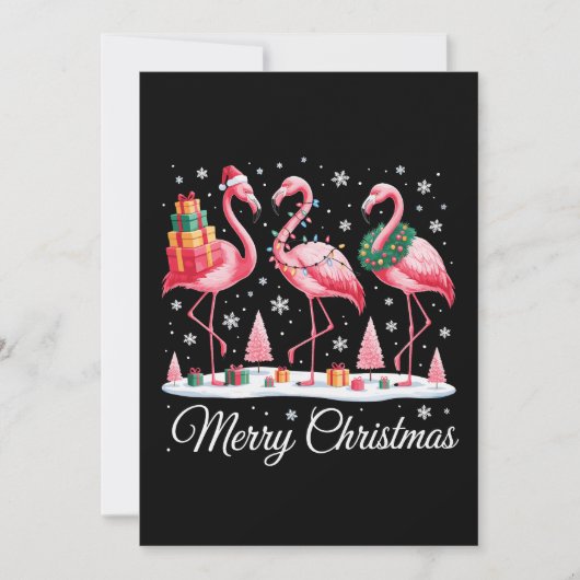 Cartes Pour Fêtes Annuelles Joyeux Flamant rose de Noël Lumière Noël Noël Noël (Devant)