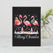 Cartes Pour Fêtes Annuelles Joyeux Flamant rose de Noël Lumière Noël Noël Noël (Debout devant)