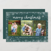 Cartes Pour Fêtes Annuelles Joyeux flocon de neige de Noël | 3 Collage photo (Devant / Derrière)