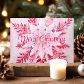 Cartes Pour Fêtes Annuelles Joyeux flocon rose Noël