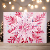Cartes Pour Fêtes Annuelles Joyeux flocon rose Noël