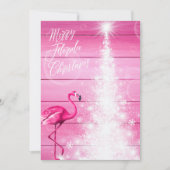 Cartes Pour Fêtes Annuelles Joyeux Floride Flamant rose rose Arbre blanc (Devant)