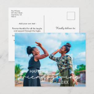 Cartes Pour Fêtes Annuelles Joyeux Friendsgiving Photo personnalisée moderne
