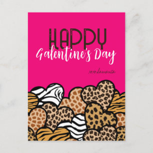 Cartes Pour Fêtes Annuelles Joyeux Galentines Jour Poster de animal rose Coeur
