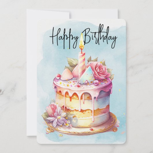 Cartes Pour Fêtes Annuelles Joyeux gâteau d'anniversaire (Devant)