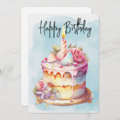 Cartes Pour Fêtes Annuelles Joyeux gâteau d'anniversaire (Devant / Derrière)