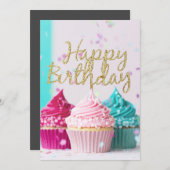 Cartes Pour Fêtes Annuelles Joyeux gâteaux d'anniversaire Élégant (Devant / Derrière)