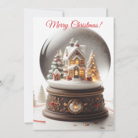 Cartes Pour Fêtes Annuelles Joyeux Globe de neige de Noël (Devant)