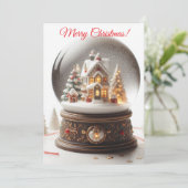 Cartes Pour Fêtes Annuelles Joyeux Globe de neige de Noël (Debout devant)