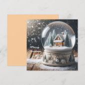 Cartes Pour Fêtes Annuelles Joyeux Globe de neige de Noël (Devant / Derrière)