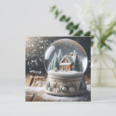 Cartes Pour Fêtes Annuelles Joyeux Globe de neige de Noël (Debout devant)