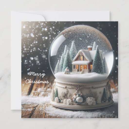 Cartes Pour Fêtes Annuelles Joyeux Globe de neige de Noël (Devant)