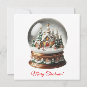 Cartes Pour Fêtes Annuelles Joyeux Globe de neige de Noël