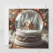 Cartes Pour Fêtes Annuelles Joyeux Globe de neige de Noël (Devant)