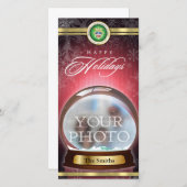 Cartes Pour Fêtes Annuelles Joyeux Globe des neiges (Devant / Derrière)