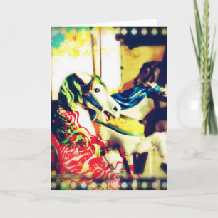 Cartes Pour Fêtes Annuelles Joyeux-Go-Round Horses Été Art numérique Flashback