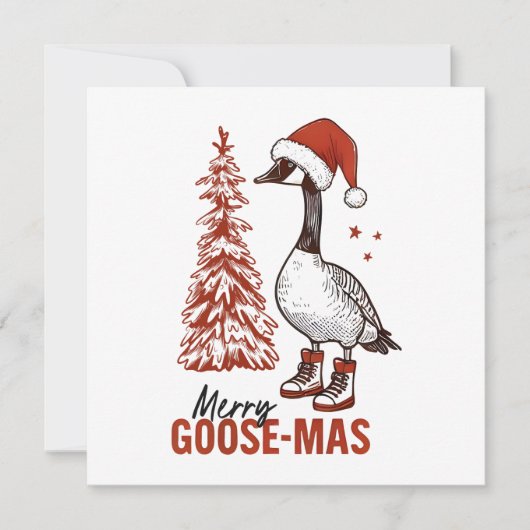 Cartes Pour Fêtes Annuelles Joyeux Goose-Mas (Devant)