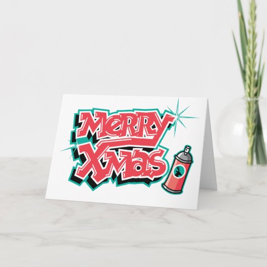 Cartes Pour Fêtes Annuelles Joyeux Graffiti de Noël (Devant)