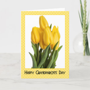 Cartes Pour Fêtes Annuelles Joyeux Grand-parents Jour des tulipes jaunes
