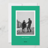 Cartes Pour Fêtes Annuelles Joyeux Green Retro Script Photo de Noël (Dos)