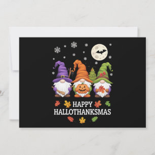 Cartes Pour Fêtes Annuelles Joyeux Hallothanksmas Gnomes Lover Halloween Noël