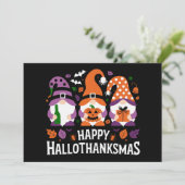 Cartes Pour Fêtes Annuelles Joyeux Hallothanksmas Gnomes Lover Joyeux Noël (Debout devant)