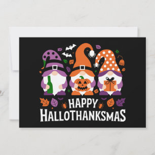 Cartes Pour Fêtes Annuelles Joyeux Hallothanksmas Gnomes Lover Joyeux Noël