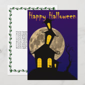 Cartes Pour Fêtes Annuelles Joyeux Halloween (Devant / Derrière)