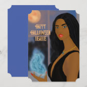 Cartes Pour Fêtes Annuelles Joyeux Halloween chérie sorcière (Devant / Derrière)