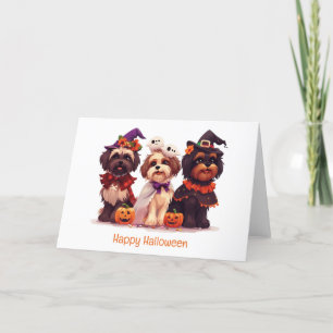 Cartes Pour Fêtes Annuelles Joyeux Halloween Chiens Shih Tzu