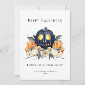 Cartes Pour Fêtes Annuelles Joyeux Halloween Citrouilles de Samhain effrayante (Devant)