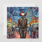 Cartes Pour Fêtes Annuelles Joyeux Halloween | Clown éffrayant (Devant)