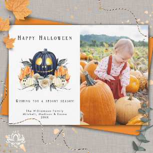 Cartes Pour Fêtes Annuelles Joyeux Halloween cristaux Citrouilles Éffrayants P