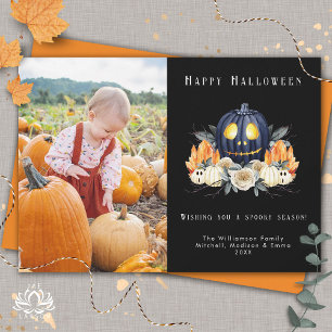 Cartes Pour Fêtes Annuelles Joyeux Halloween cristaux Citrouilles Éffrayants P