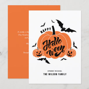 Cartes Pour Fêtes Annuelles Joyeux Halloween des Citrouilles Éffrayants