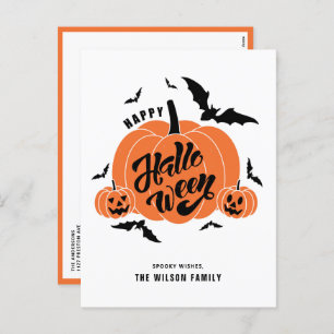 Cartes Pour Fêtes Annuelles Joyeux Halloween des Citrouilles Éffrayants