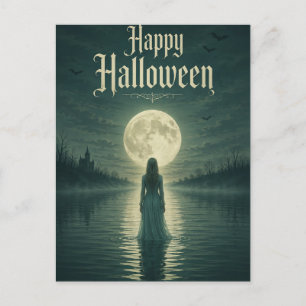 Cartes Pour Fêtes Annuelles Joyeux Halloween Ethéréal Lune Gothique Silhouette