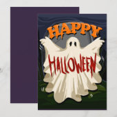 Cartes Pour Fêtes Annuelles Joyeux Halloween Fantôme (Devant / Derrière)