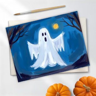 Cartes Pour Fêtes Annuelles Joyeux Halloween Fantôme Effrayant Aquarelle