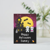 Cartes Pour Fêtes Annuelles Joyeux Halloween Fête de maman rose (Debout devant)