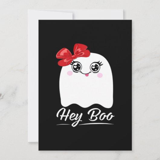 Cartes Pour Fêtes Annuelles Joyeux Halloween Hey Boo (Devant)