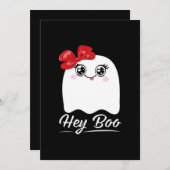 Cartes Pour Fêtes Annuelles Joyeux Halloween Hey Boo (Devant / Derrière)