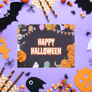 Cartes Pour Fêtes Annuelles Joyeux Halloween Jouer personnages de dessin